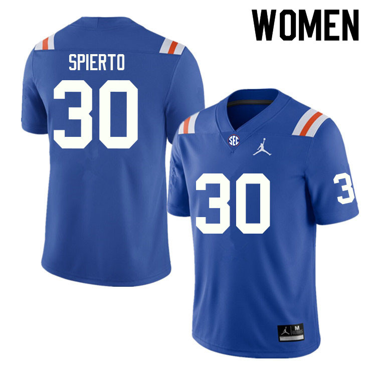 Women #30 Taylor Spierto Florida Gators College Football Jerseys Sale-Throwback